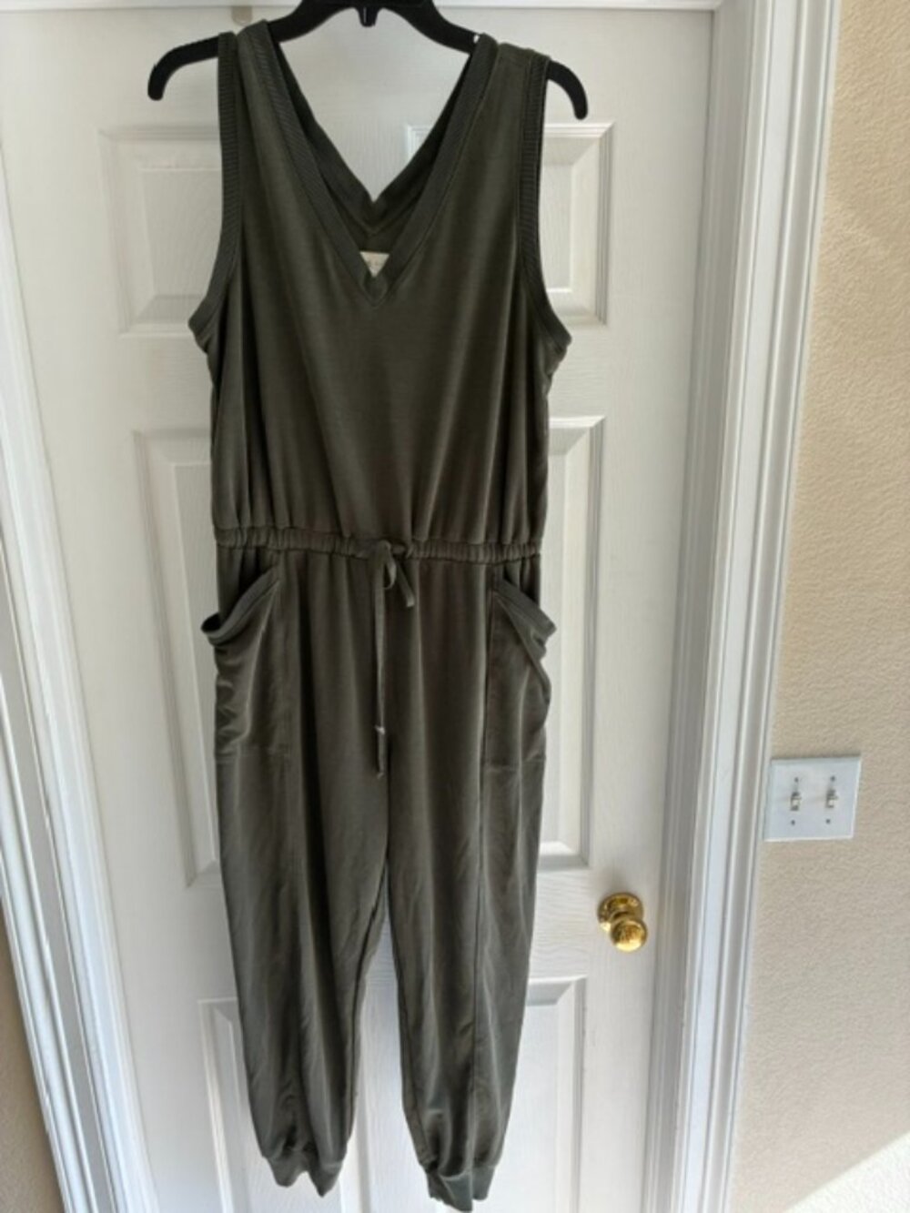 lou & grey olive romper, size Large